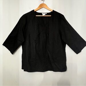 Hot Cotton Linen Top Boxy Oversize Minimalist Clean Lagenlook 1X